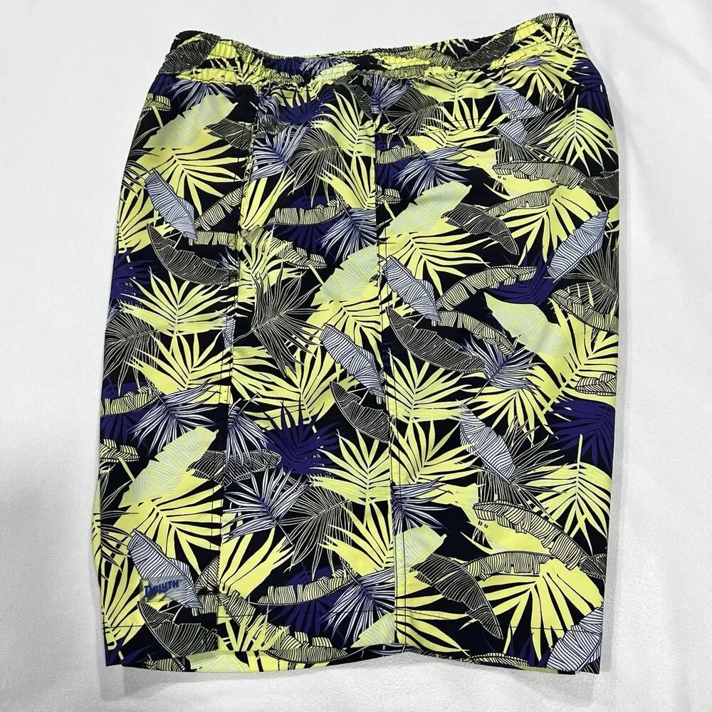 Duluth Men Swim Trunks Tropical Blue Green Beach Surf Water Shorts Lined Sz‎ 3XL